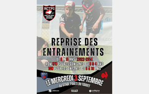 📢 REPRISE DE L'ENTRAÎNEMENT LE 3 SEPTEMBRE