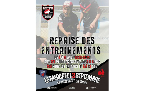 📢 REPRISE DE L'ENTRAÎNEMENT LE 3 SEPTEMBRE